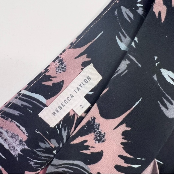 Rebecca Taylor 100% Silk High Waist Pink Floral Shorts - Picture 4 of 7